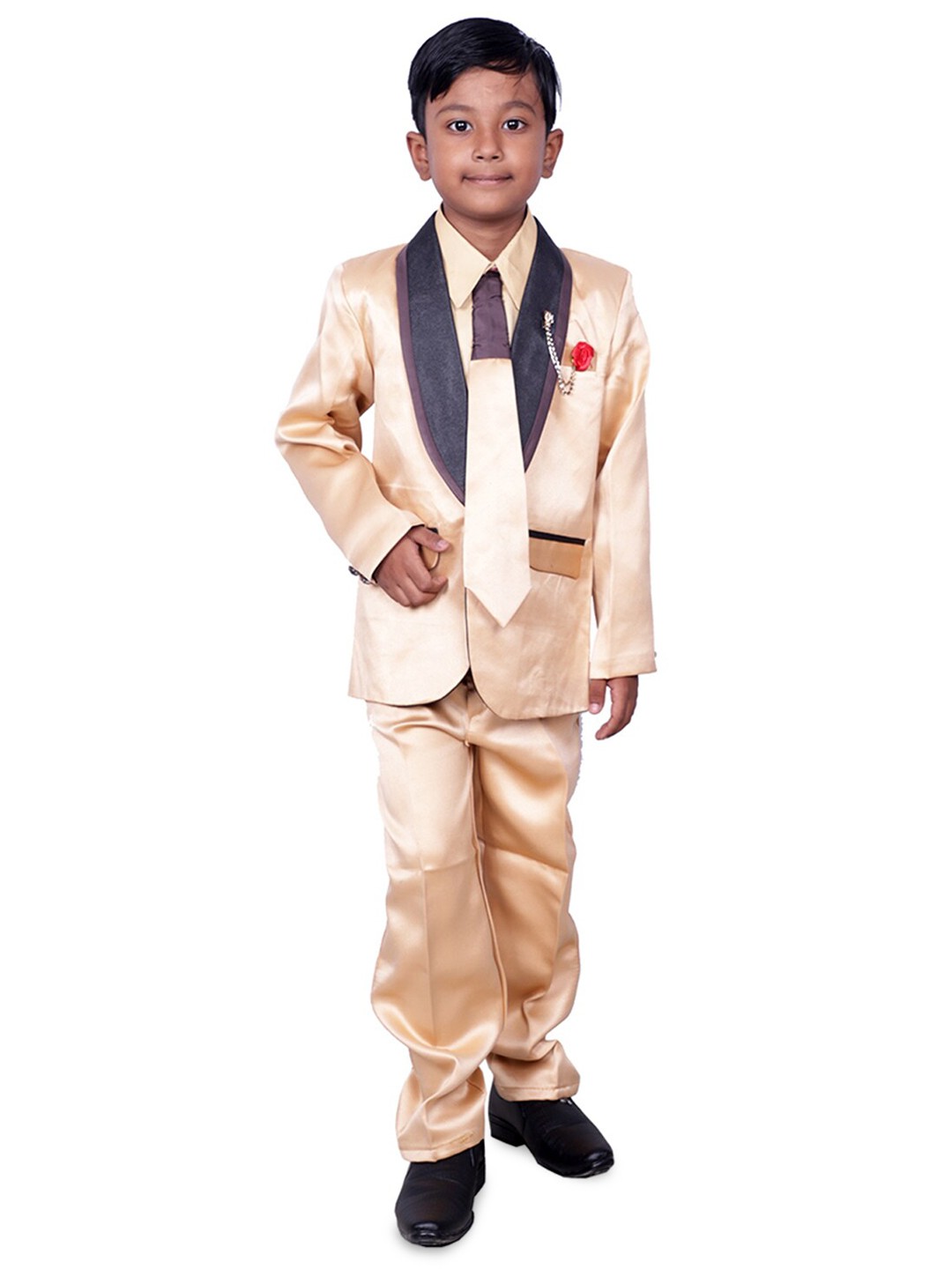 

BAESD Boys 4-Piece Single-Breasted Party Suit, Beige