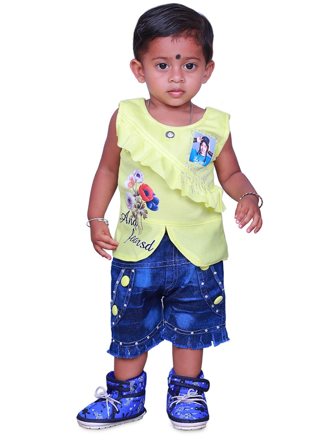 

BAESD Infant Girls Printed Top With Shorts, Yellow