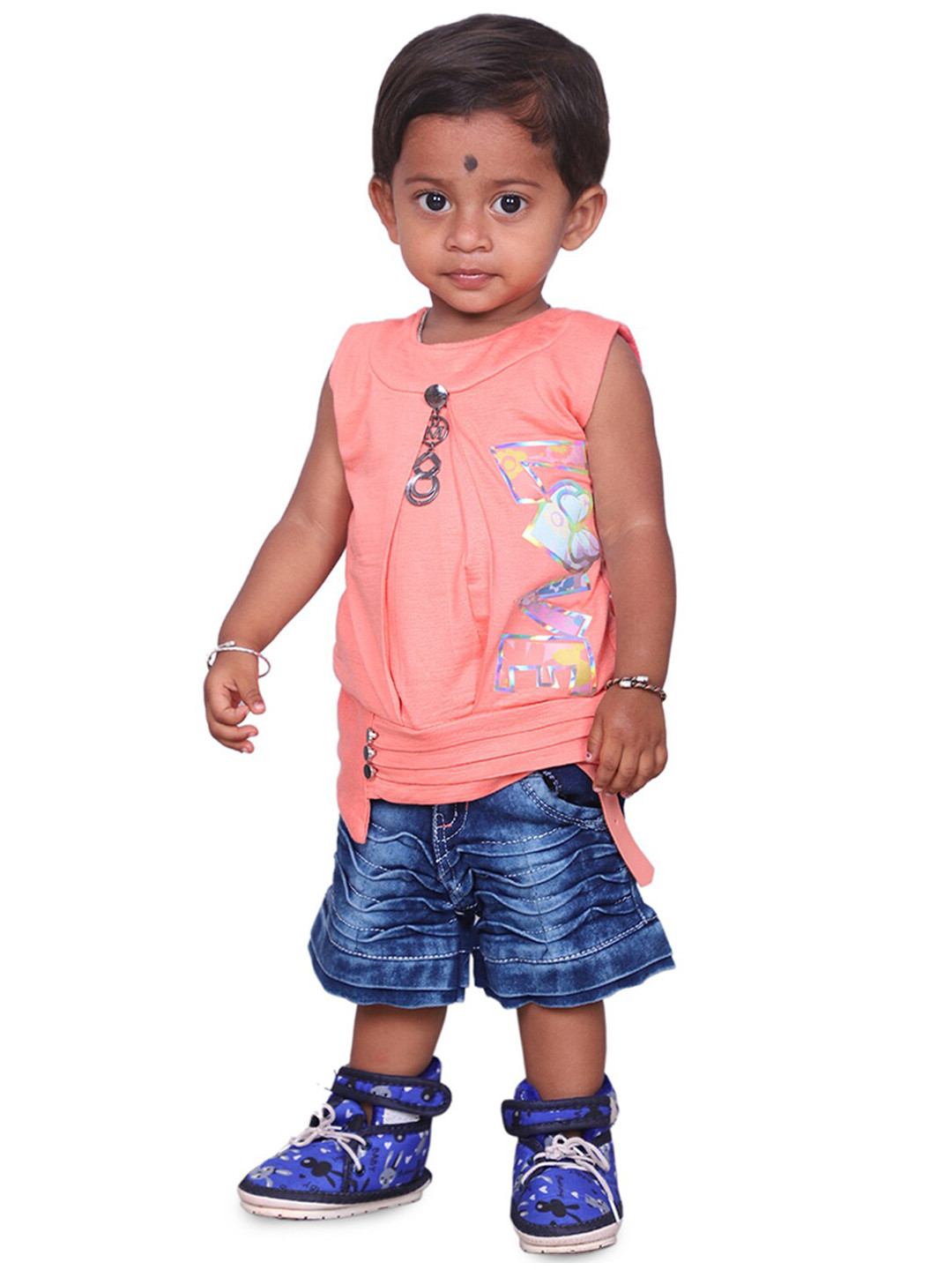 

BAESD Infant Girls Printed Top With Shorts, Orange