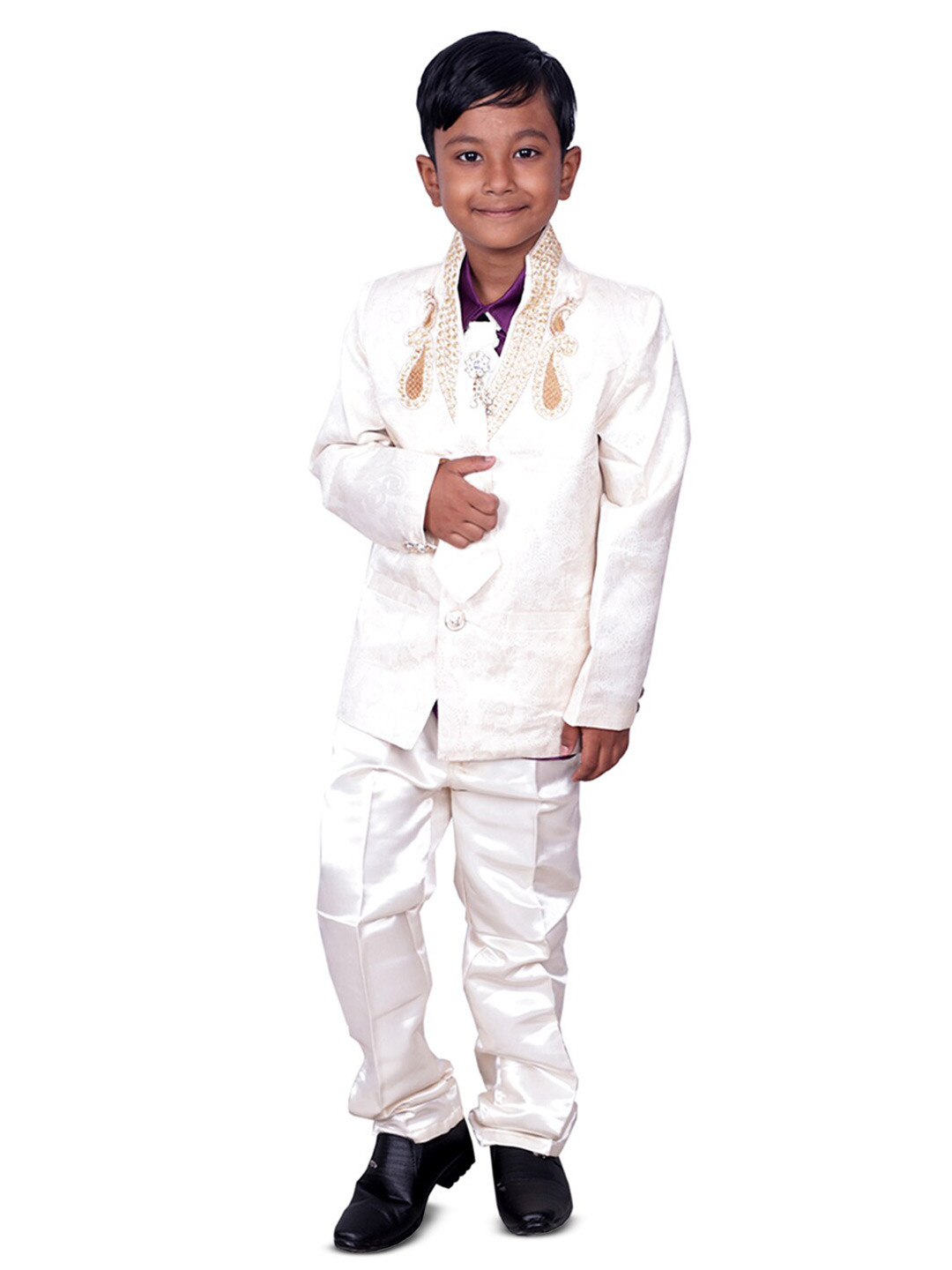 

BAESD Boys 4-Piece Single-Breasted Suit, White