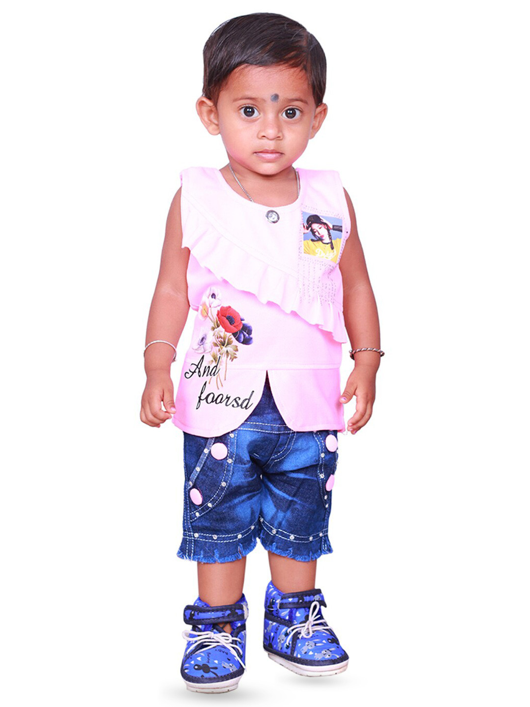 

BAESD Kids Printed Top with Shorts, Pink