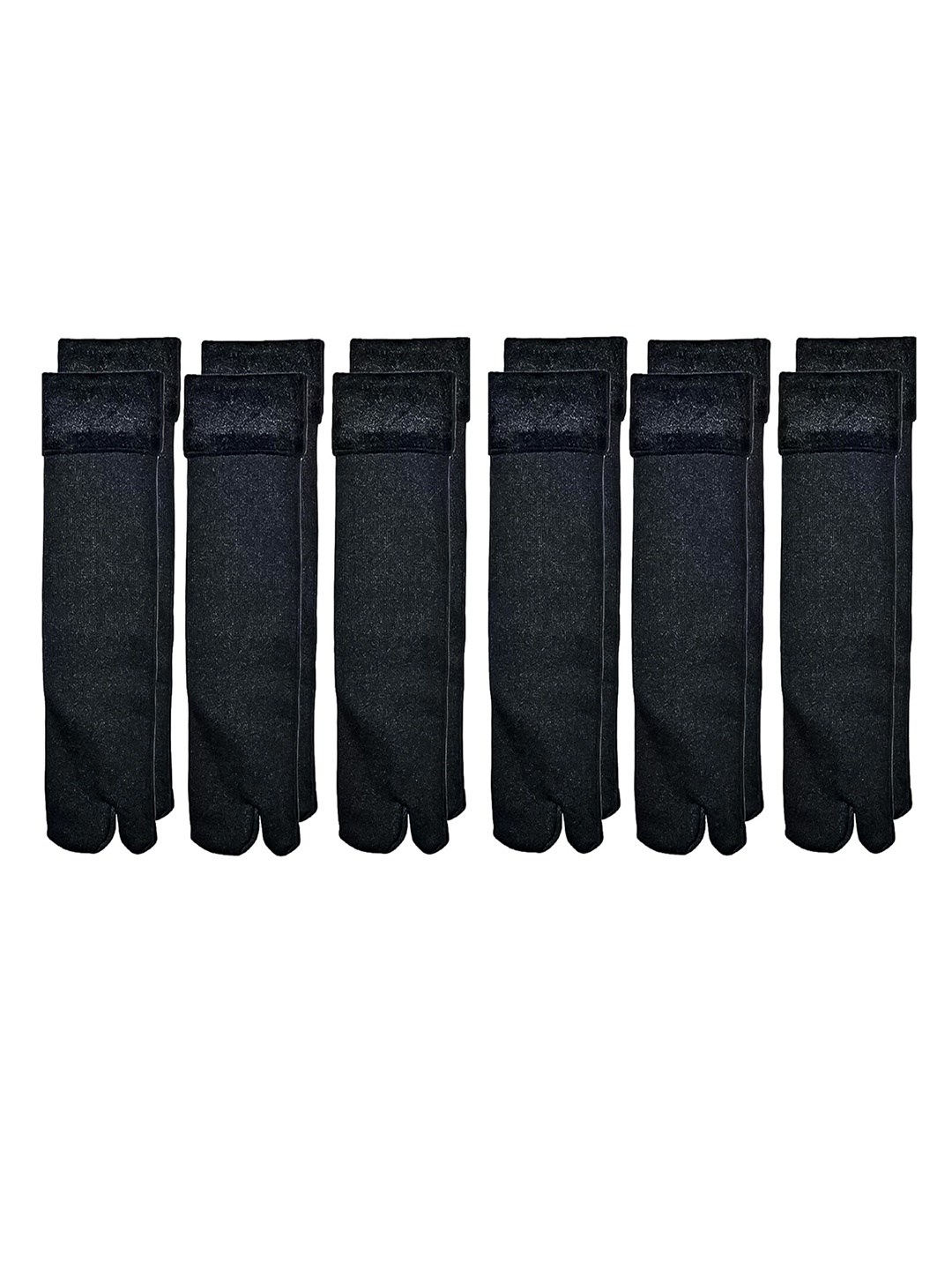 

Brauch Women Pack Of 6 Calf Length Thermal Socks, Black