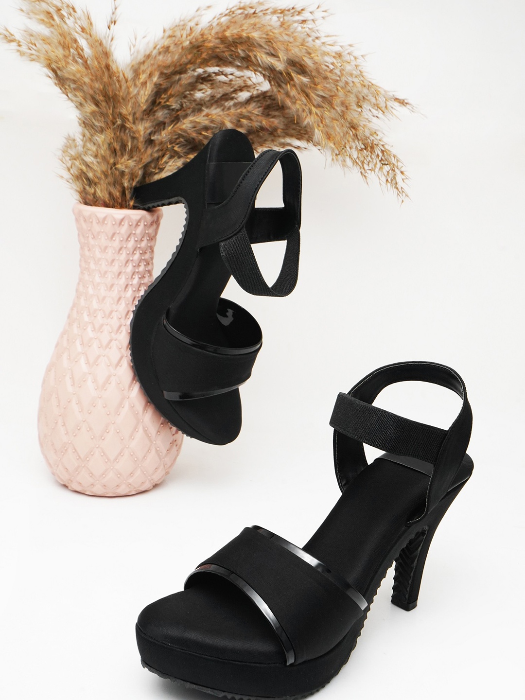 

Try Me Open Toe Slim Heeled Sandals, Black
