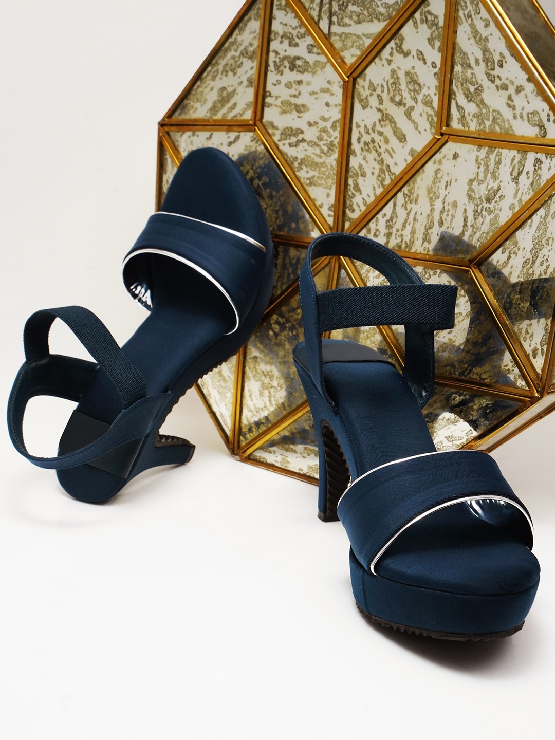 

Try Me Strappy Open Toe Block Heels, Blue