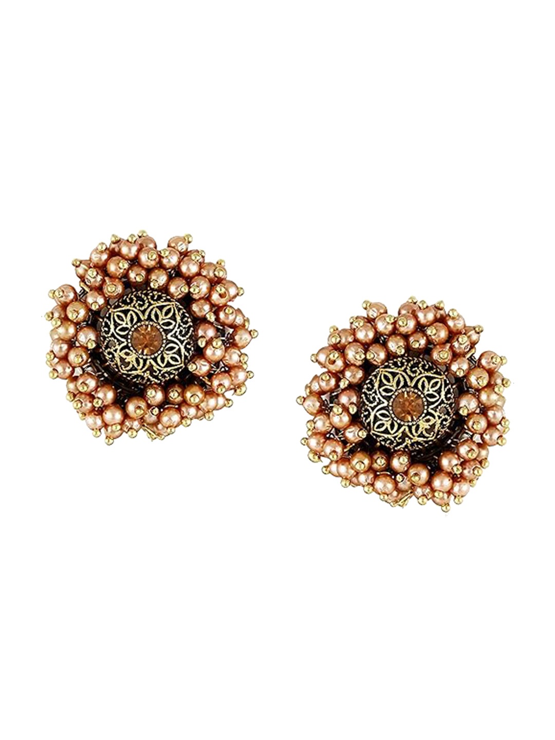 

Vighnaharta Gold-Plated Circular Studs Earrings