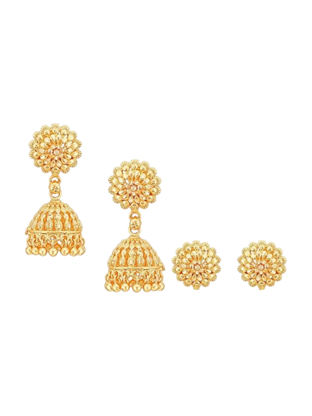 

Vighnaharta Gold-Plated Dome Shaped Jhumkas