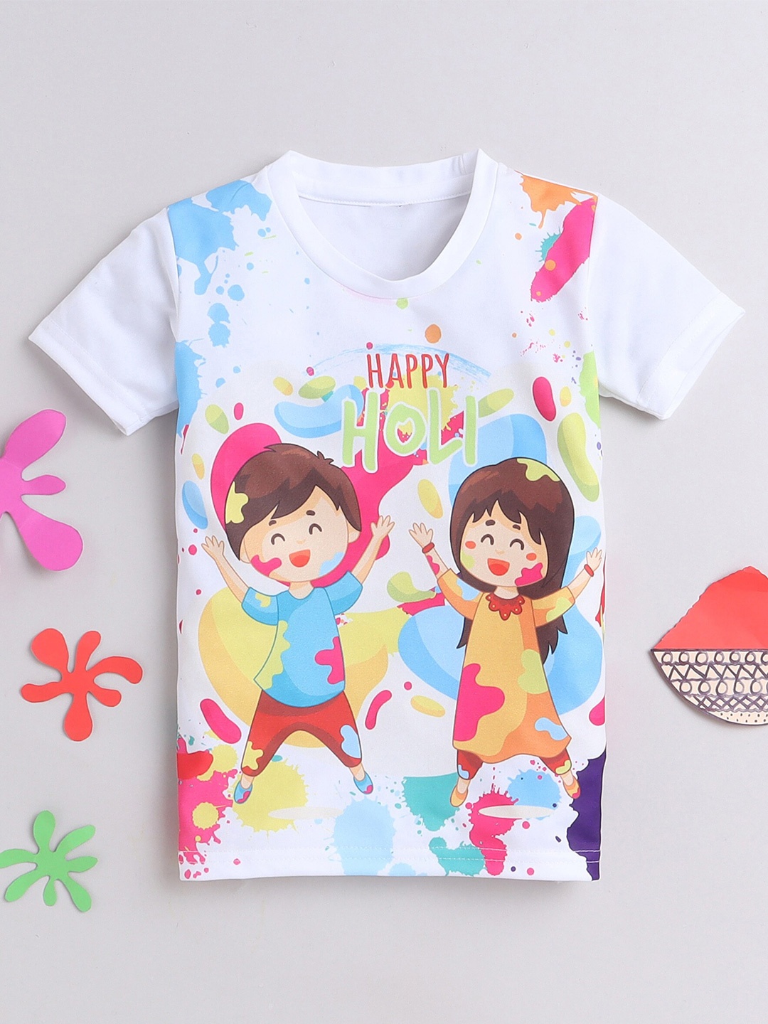 

The Magic Wand Girls Printed V-Neck T-shirt, White