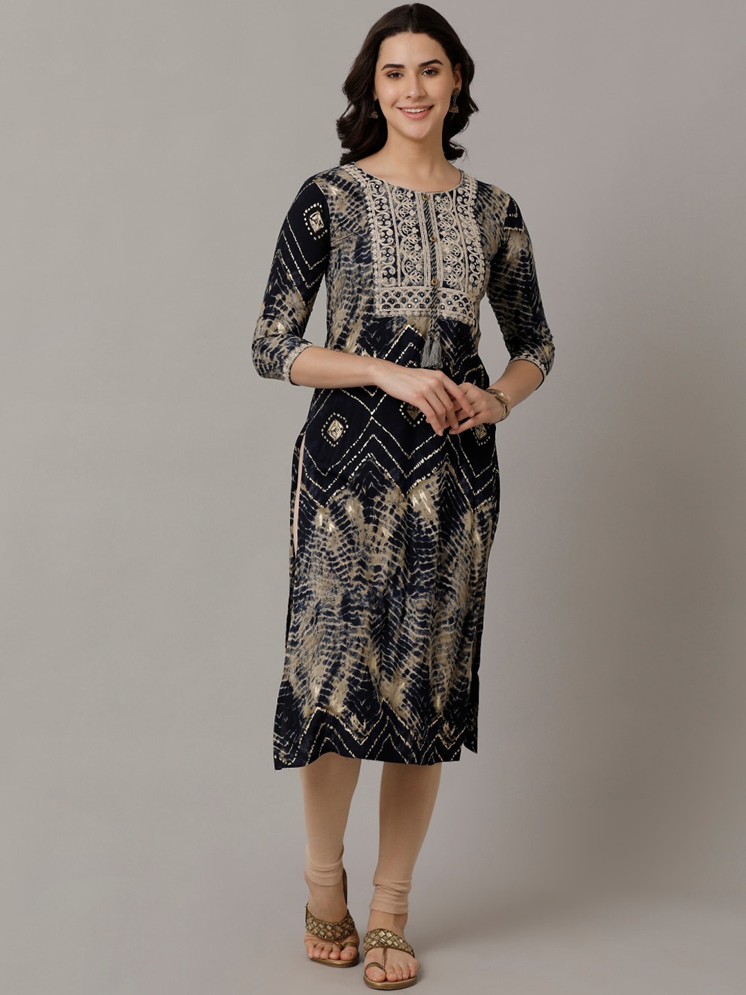 

NAYRA Abstract Printed Kurta, Blue