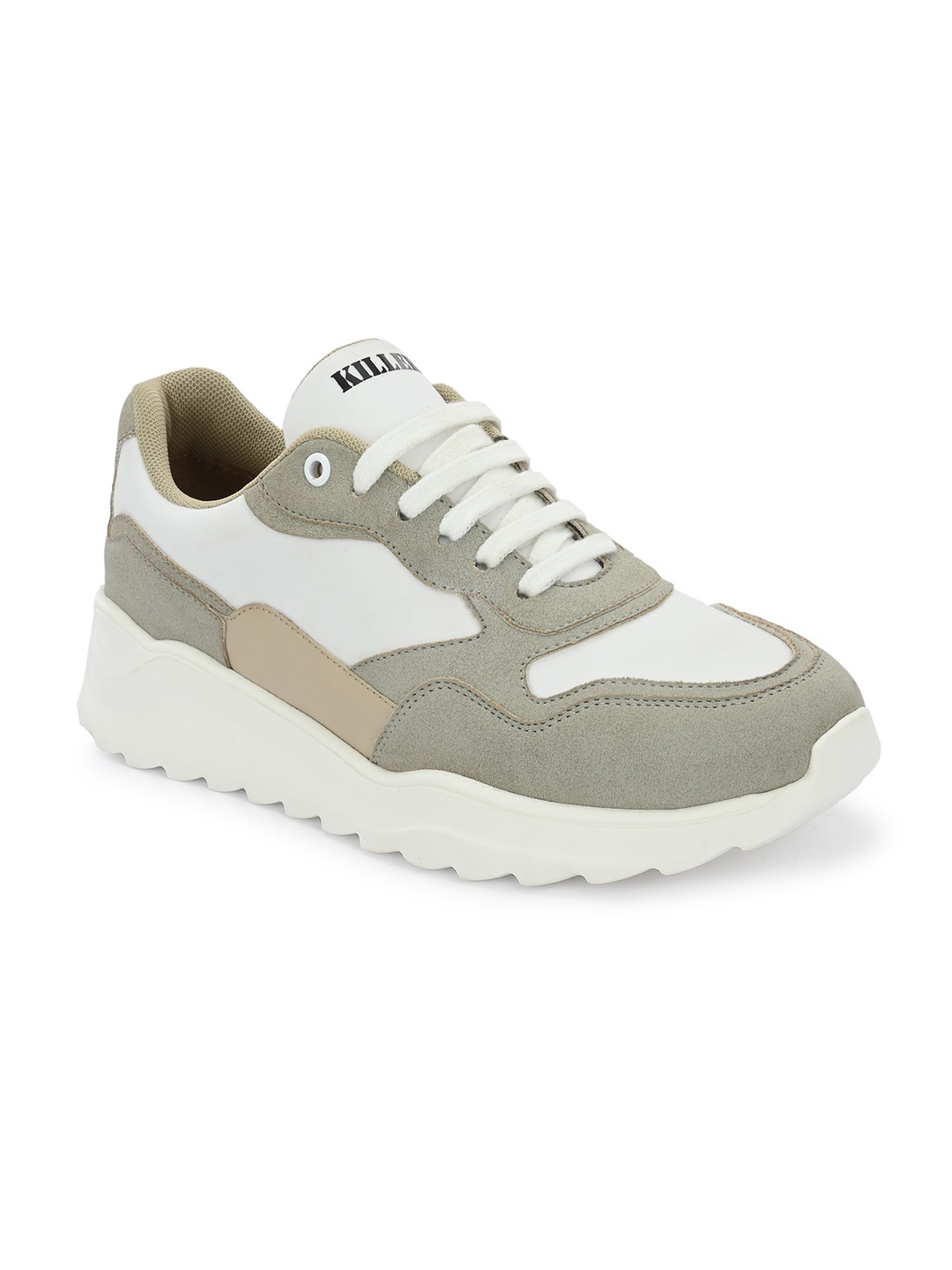 

Killer Men Colourblocked Round Toe Sneakers, White