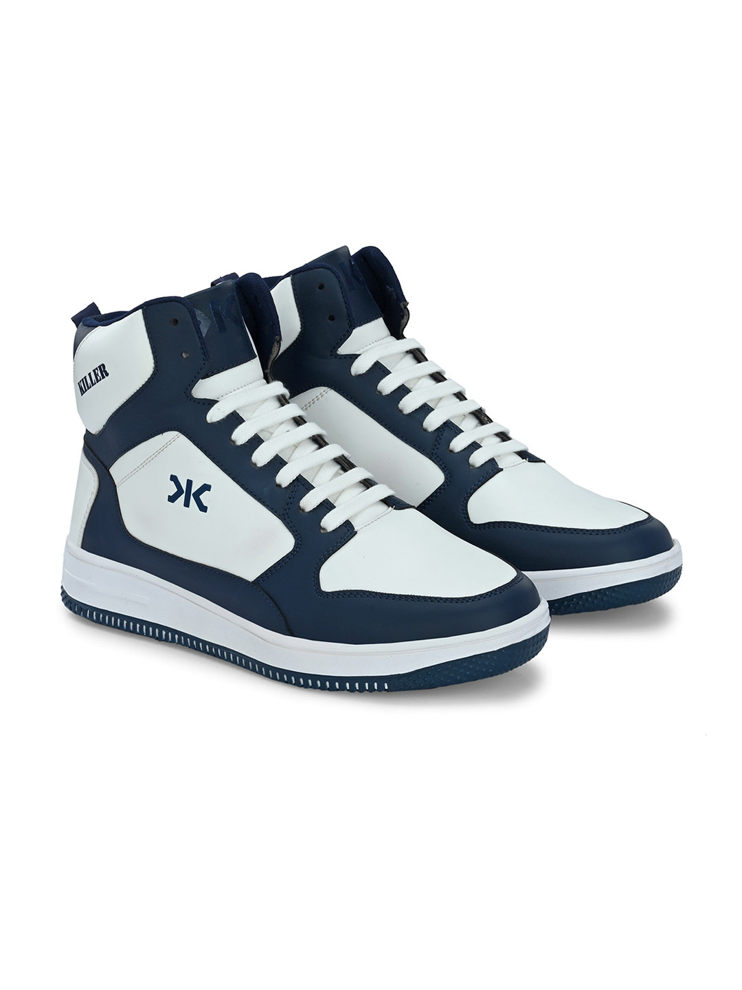 

Killer Men Colourblocked Round Toe Mid-Top Sneakers, White