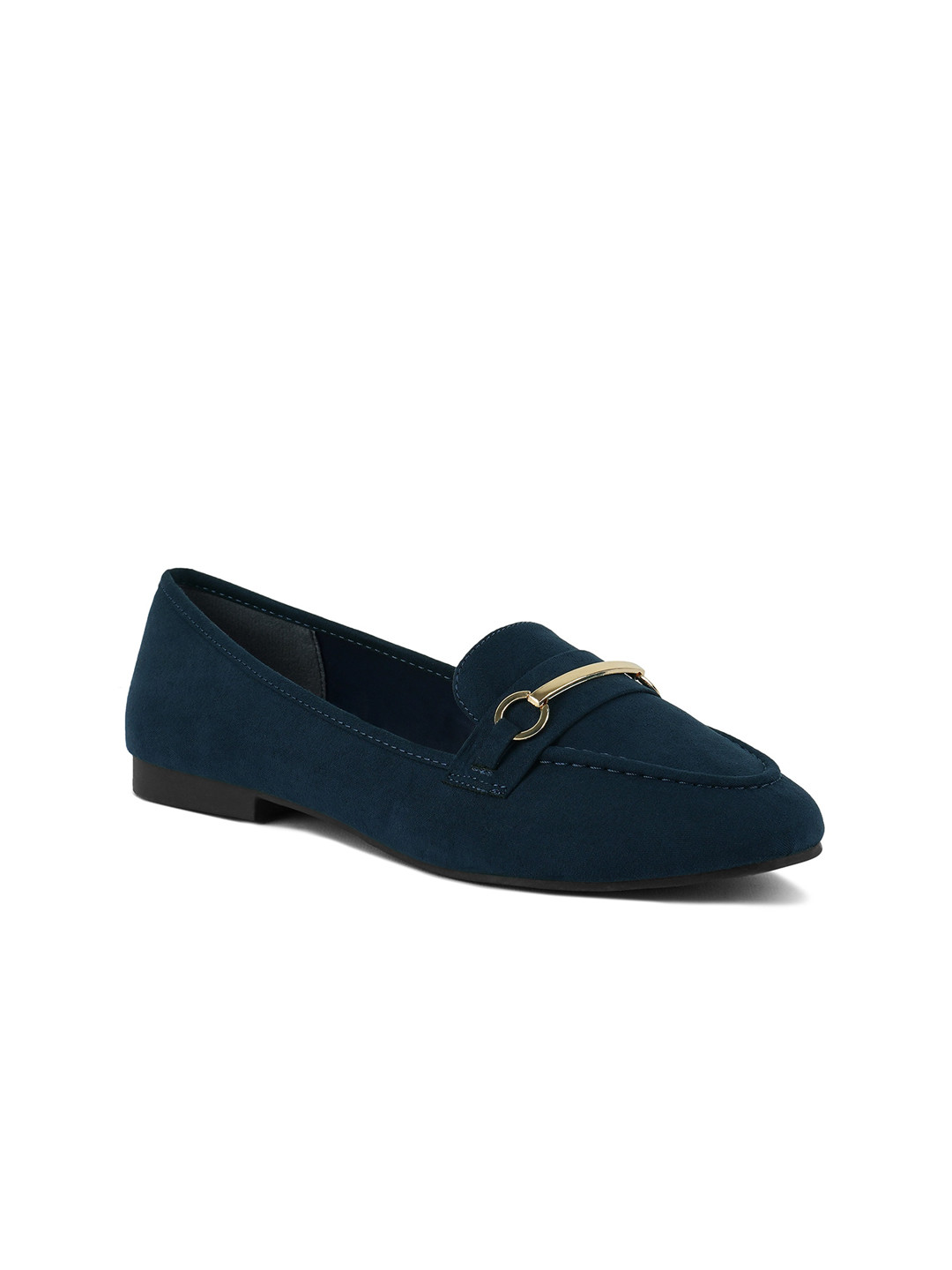 

London Rag Women Velvet Horsebit Loafers, Navy blue