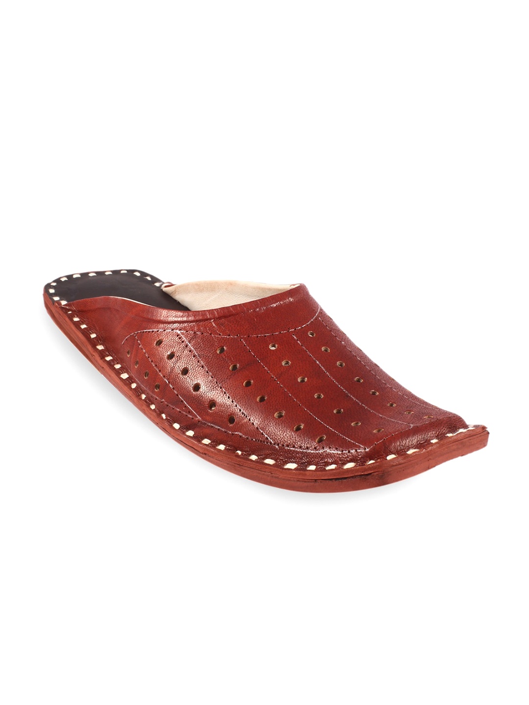 

Apratim Laser Cut Leather Comfort Sandals, Brown