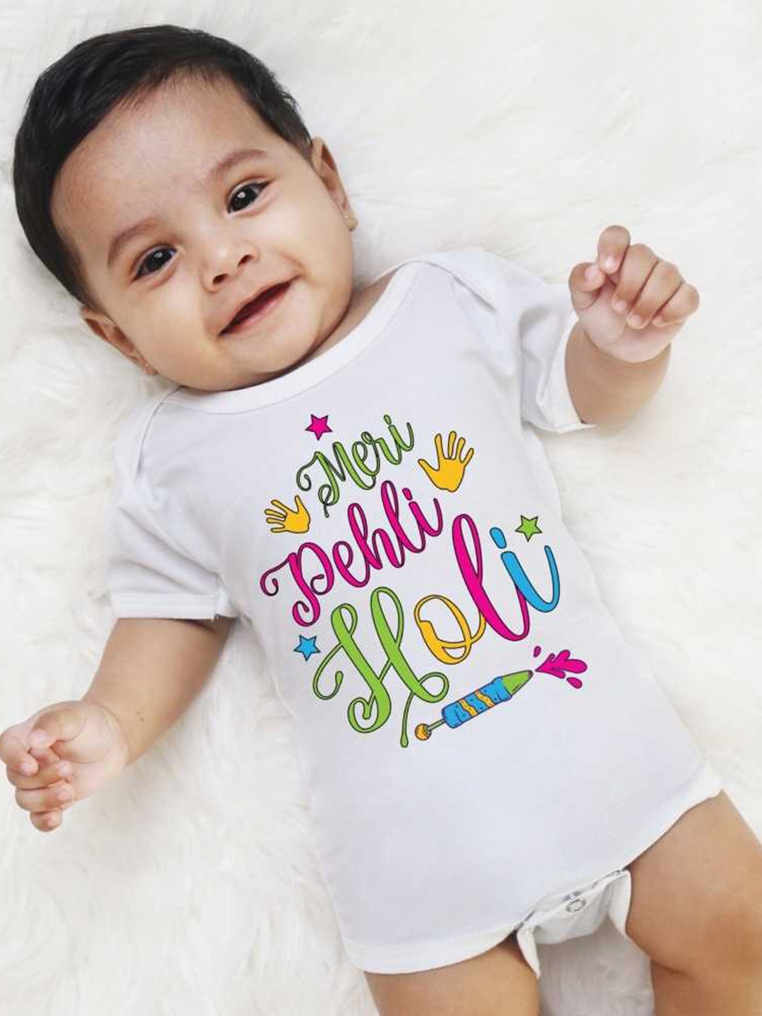

KNITROOT Infants Printed Bodysuit, White