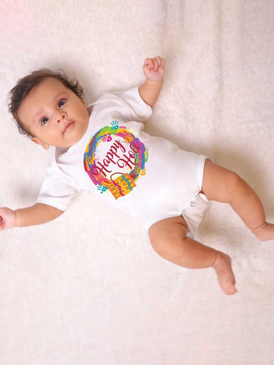 

KNITROOT Infants Printed Bodysuit, White
