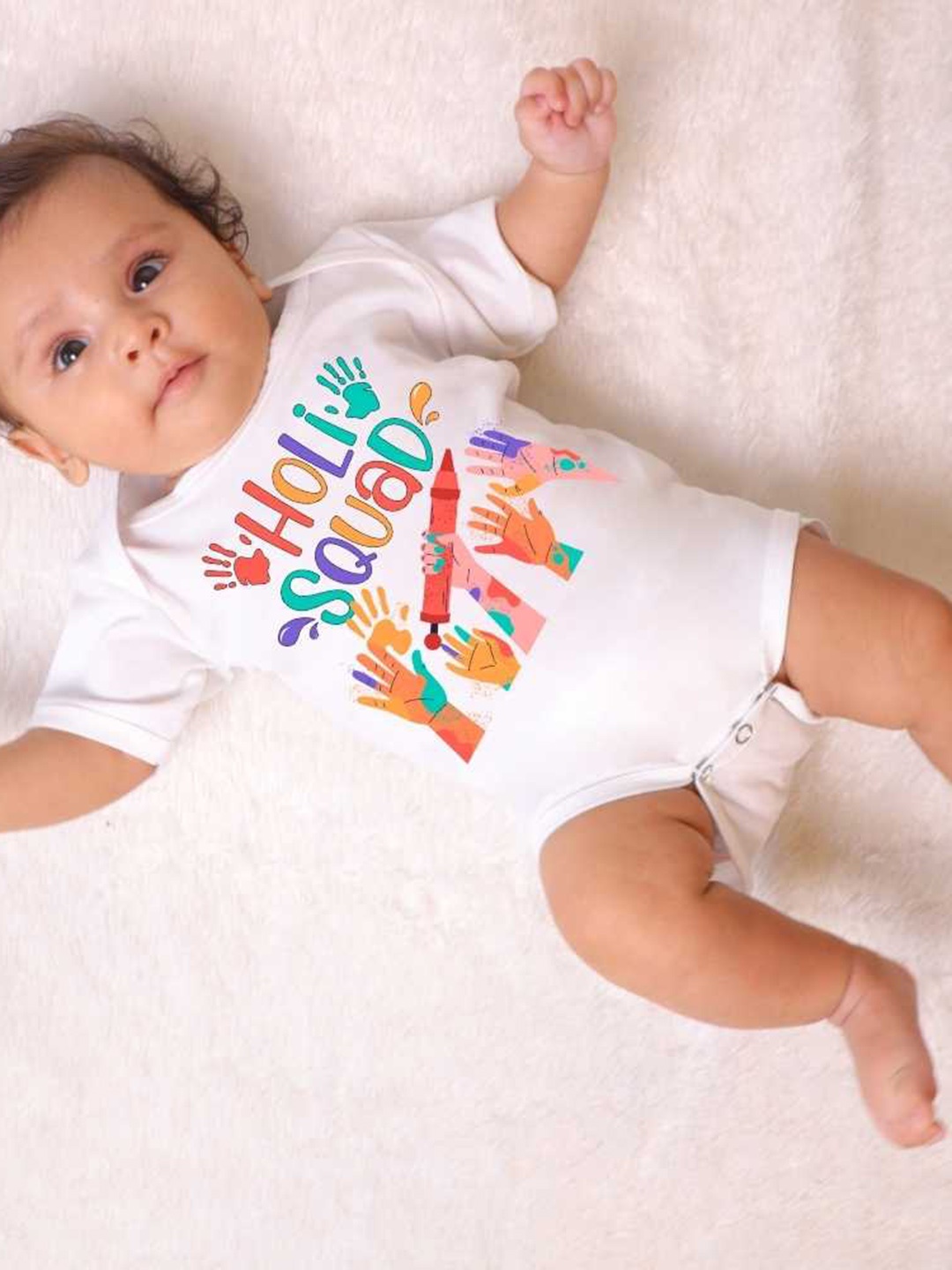 

KNITROOT Infants Printed Bodysuit, White