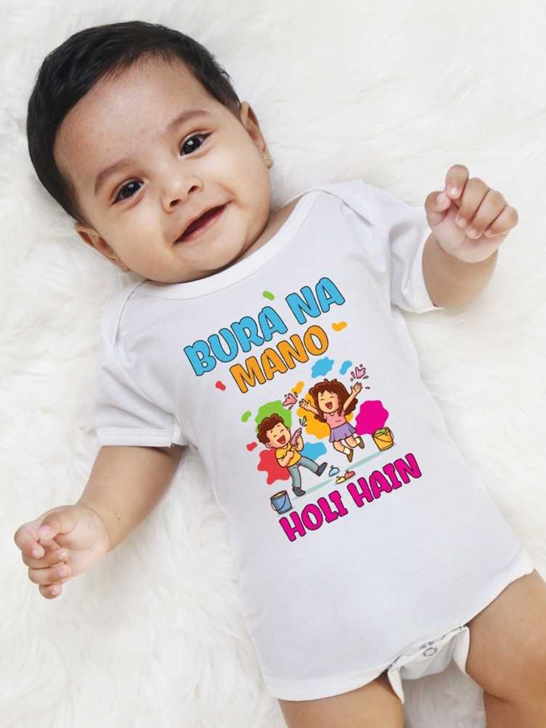 

KNITROOT Infants Printed Bodysuit, White