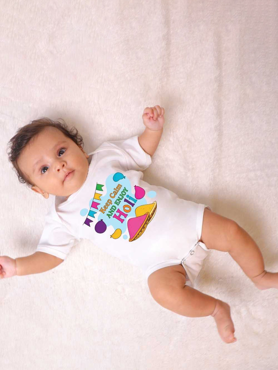 

KNITROOT Infants Printed Bodysuit, White