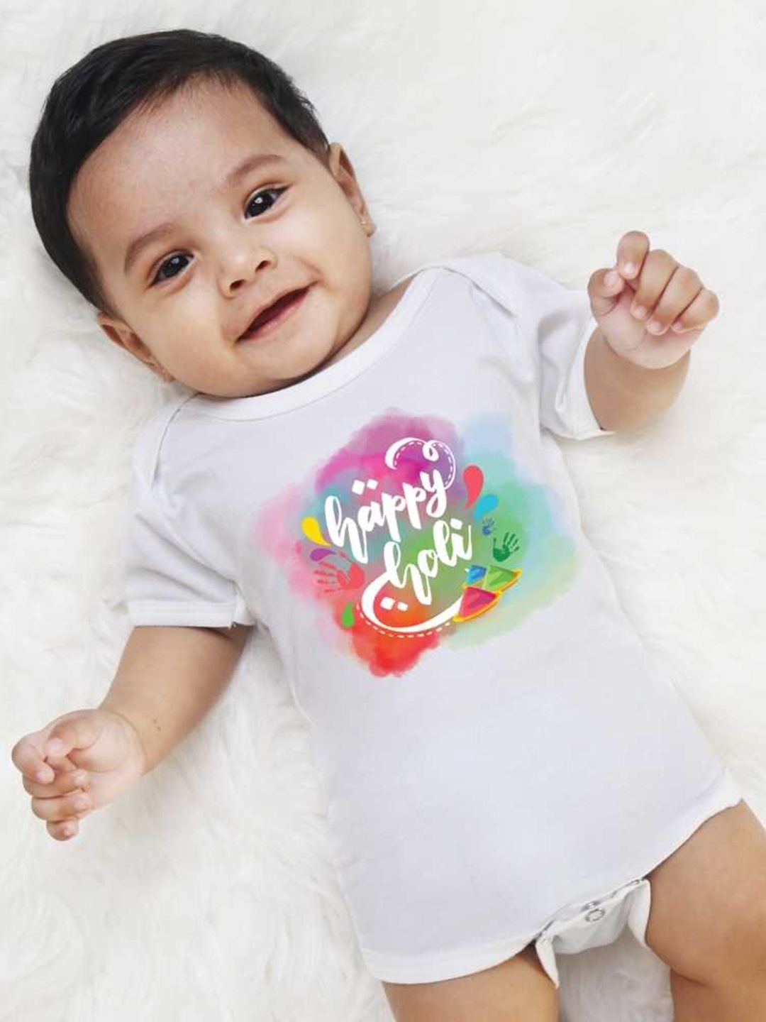 

KNITROOT Infants Printed Bodysuit, White