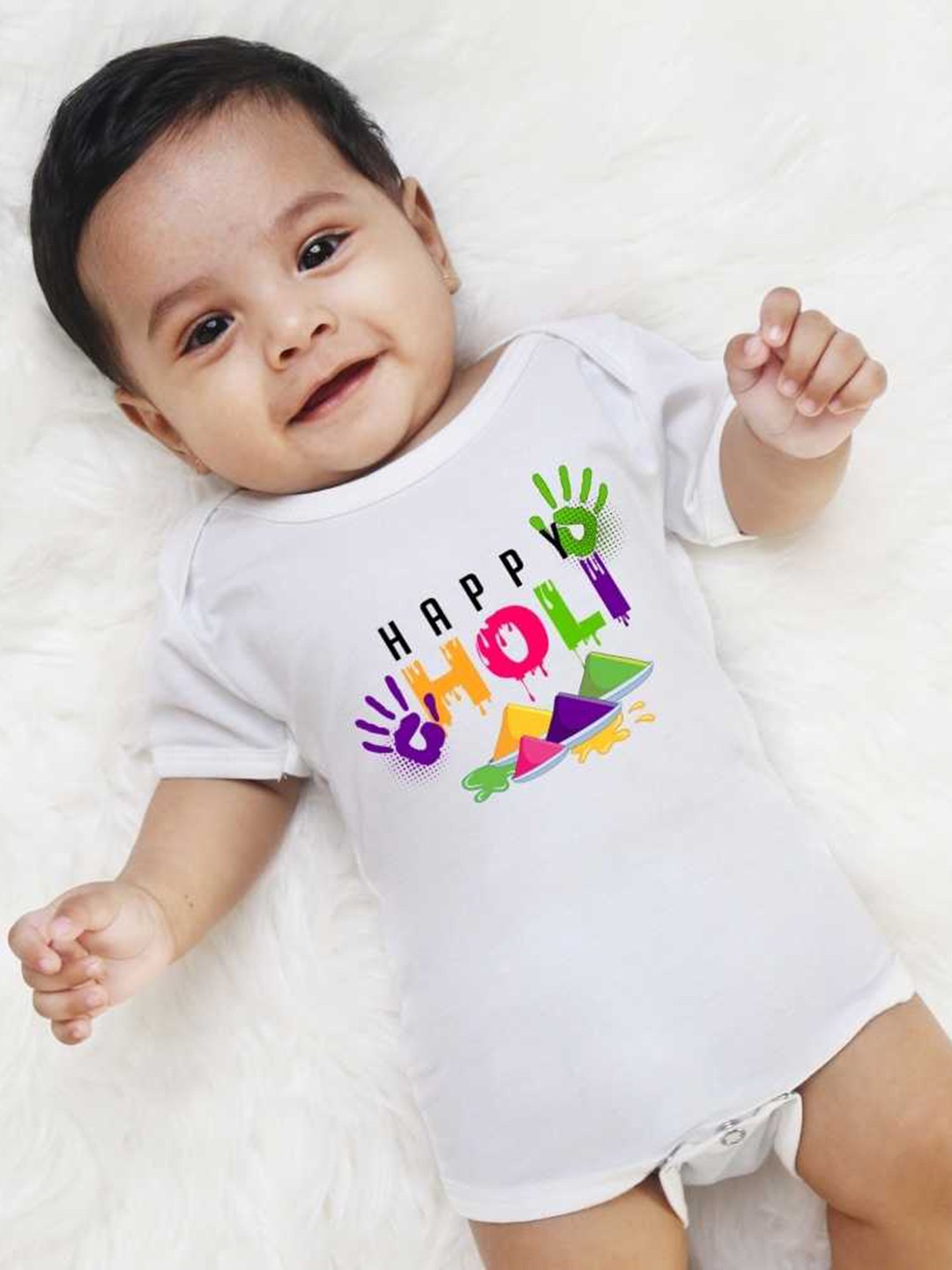

KNITROOT Infants Printed Bodysuit, White
