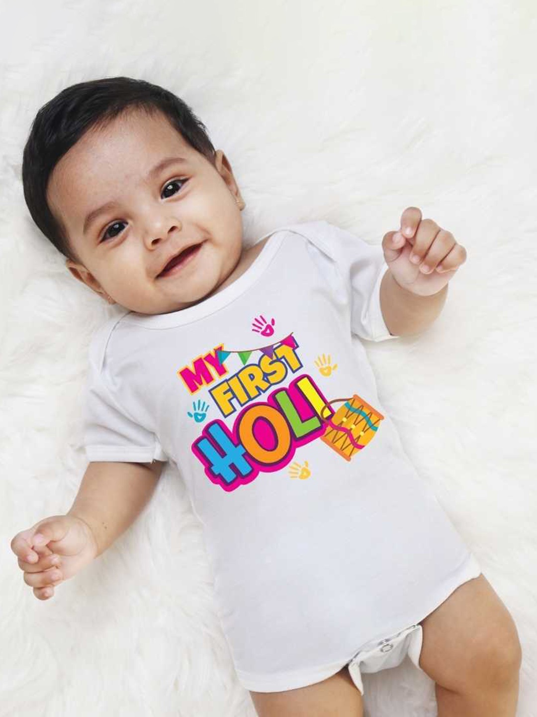 

KNITROOT Infants Printed Bodysuit, White