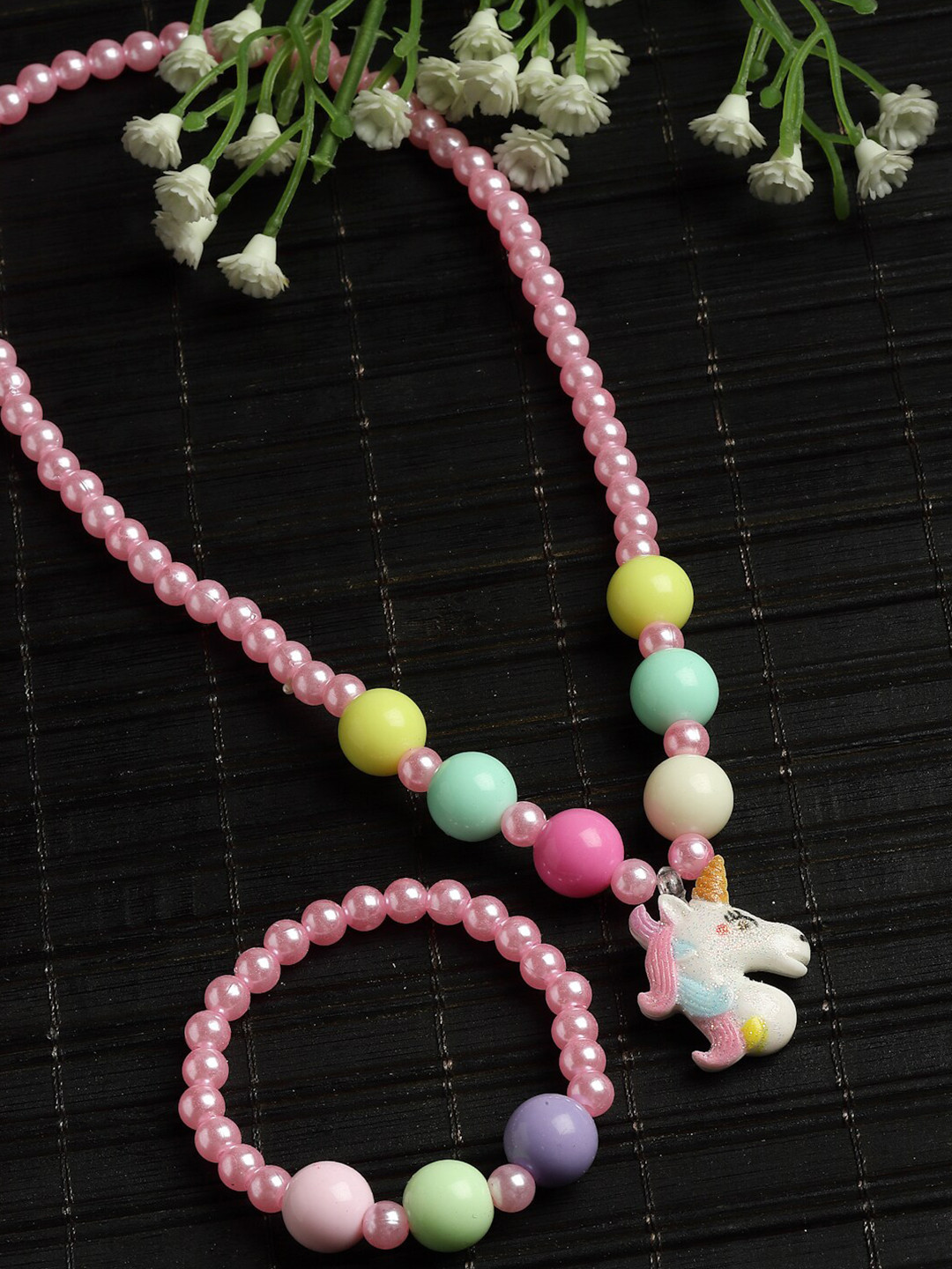 

Stoln Girls Artificial Beads Necklace, Pink