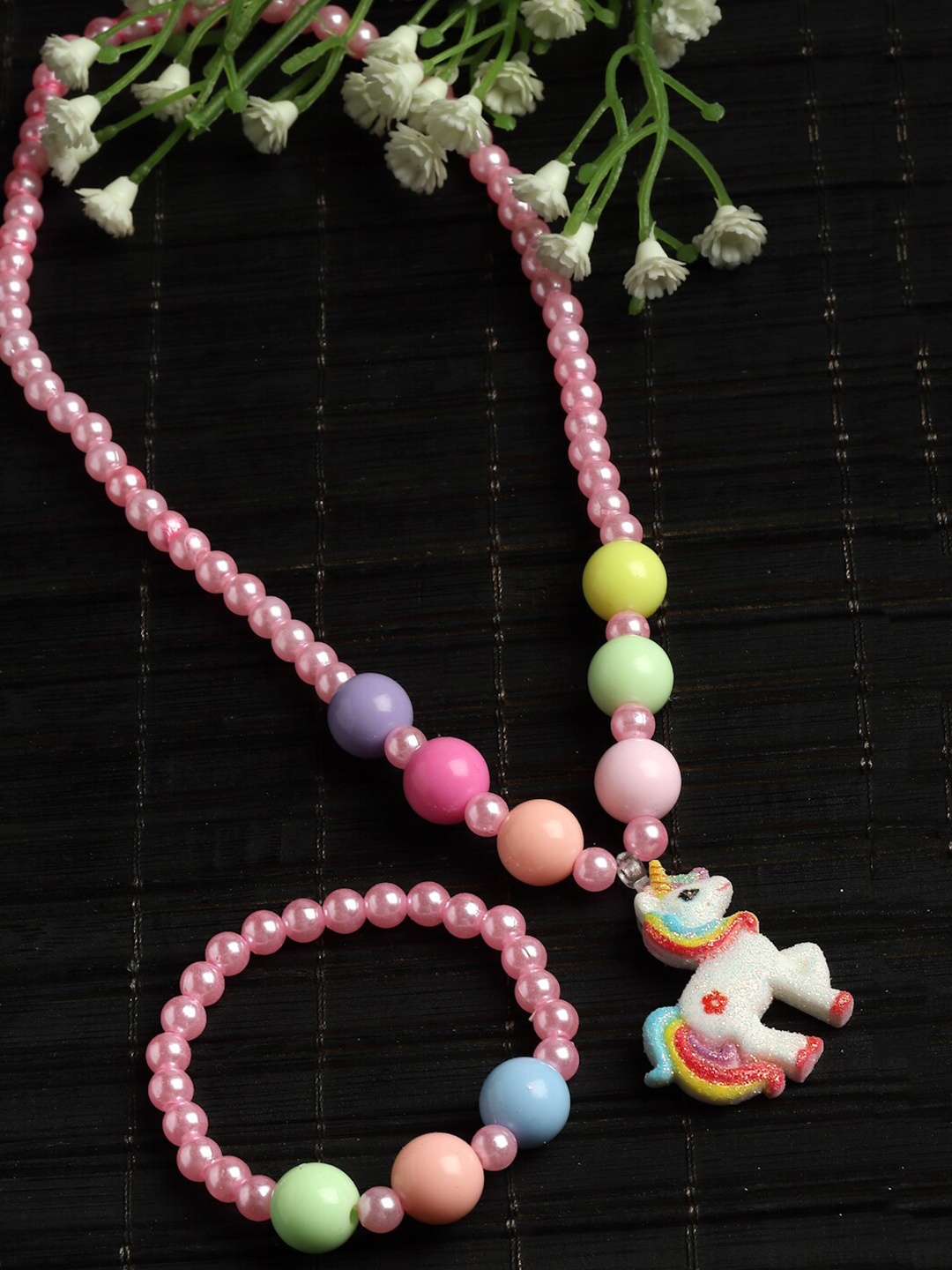 

Stoln Girls Artificial Beads Necklace, Pink