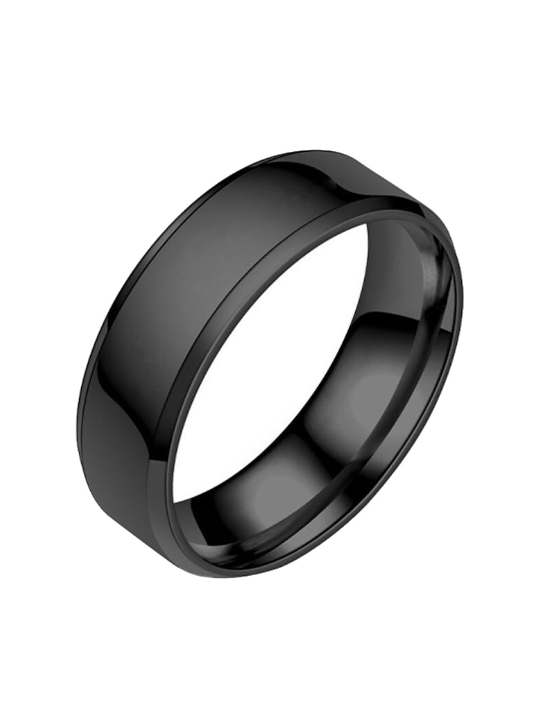 

Drip Project Men 14KT Gold-Plated Stainless Steel Flat Band Ring, Black