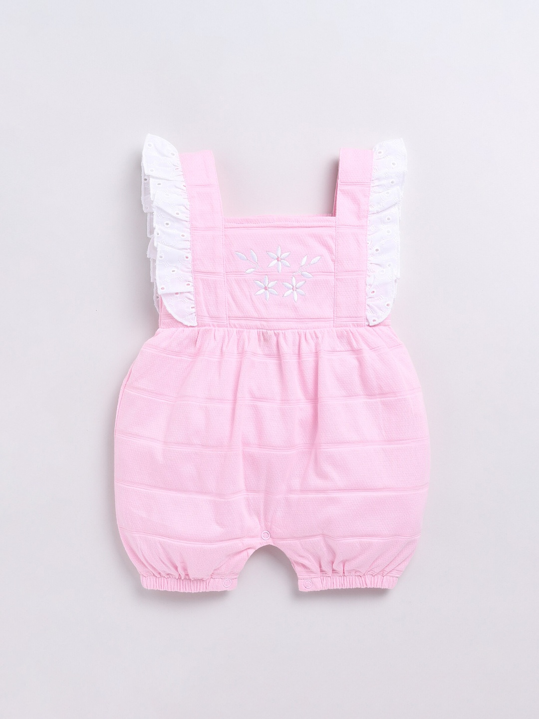 

BABY GO Infant Girls Self-Design Pure Cotton Rompers, Pink