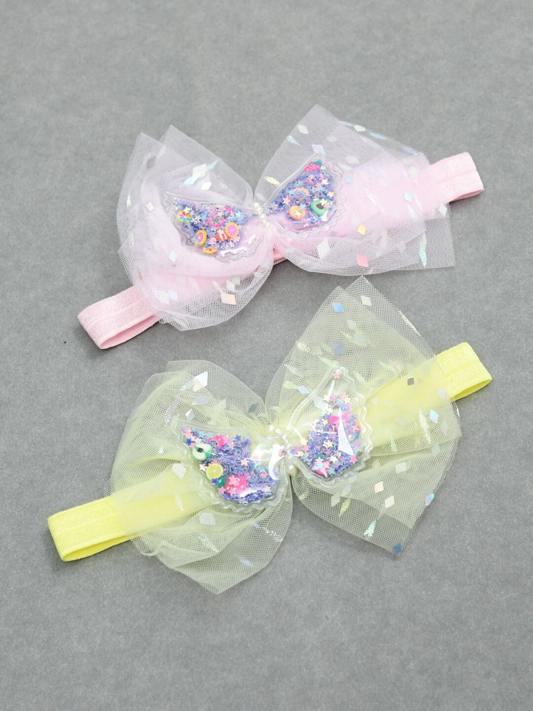 

FUNKRAFTS Girls Set of 2 Bow Hairbands, Pink
