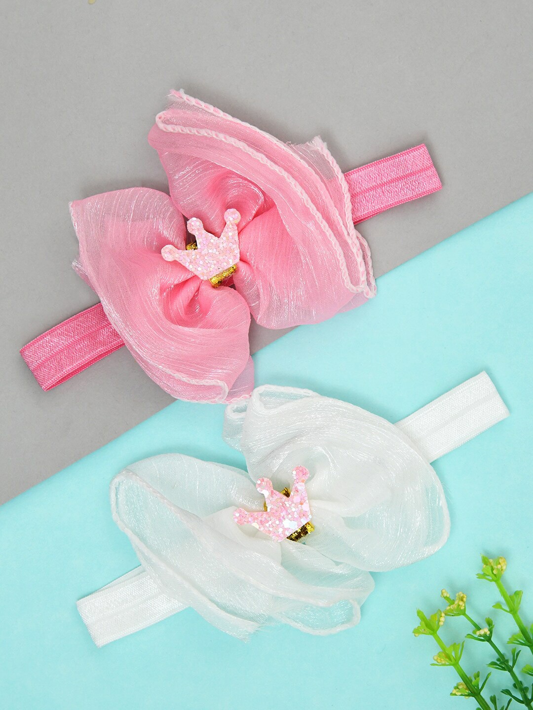 

FUNKRAFTS Girls Set of 2 Bow Hairband, White