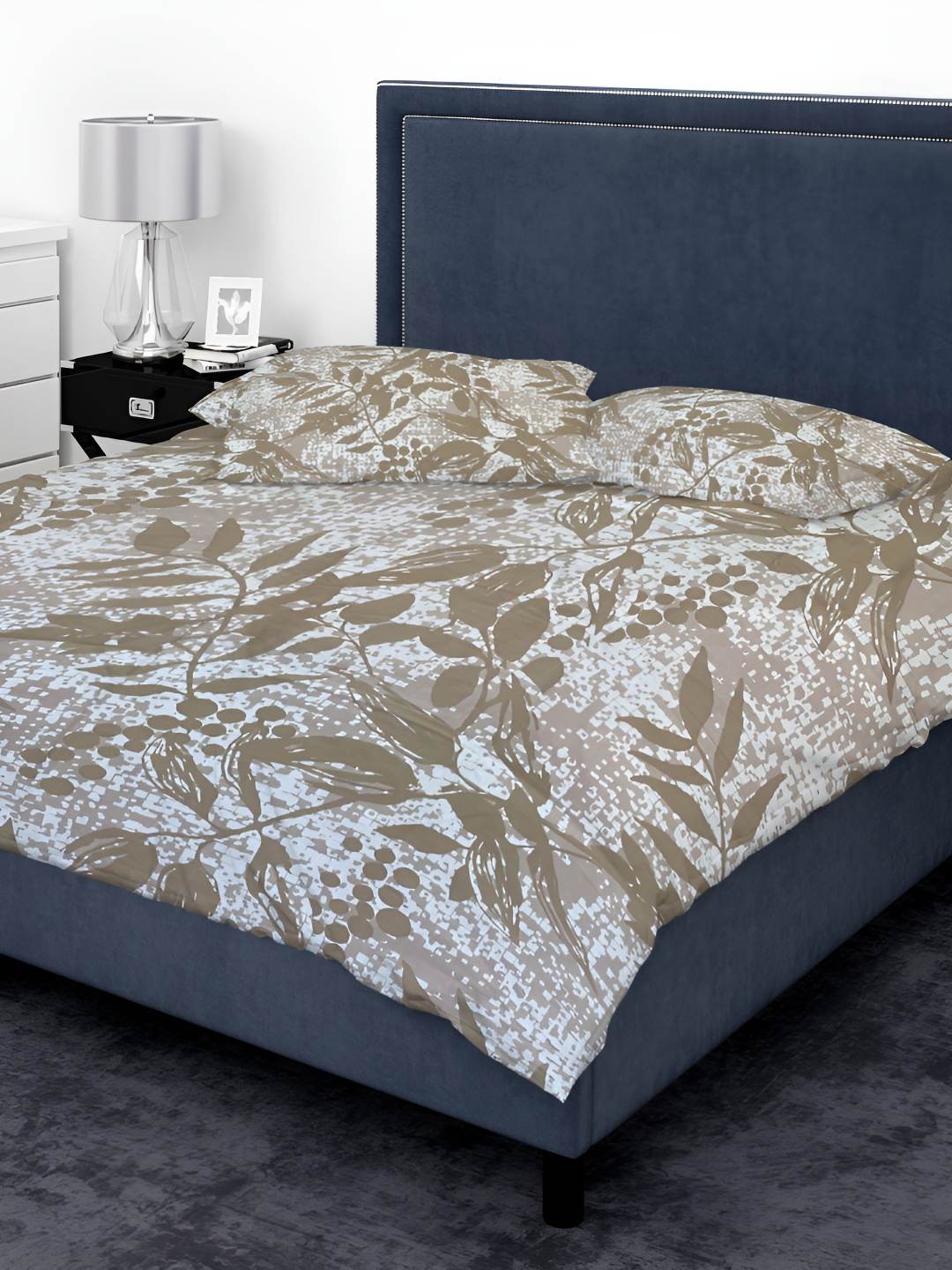 

Sleeping Owls- because your sleep matters Camel Brown 144 TC King Bedsheet with 2 Pillow
