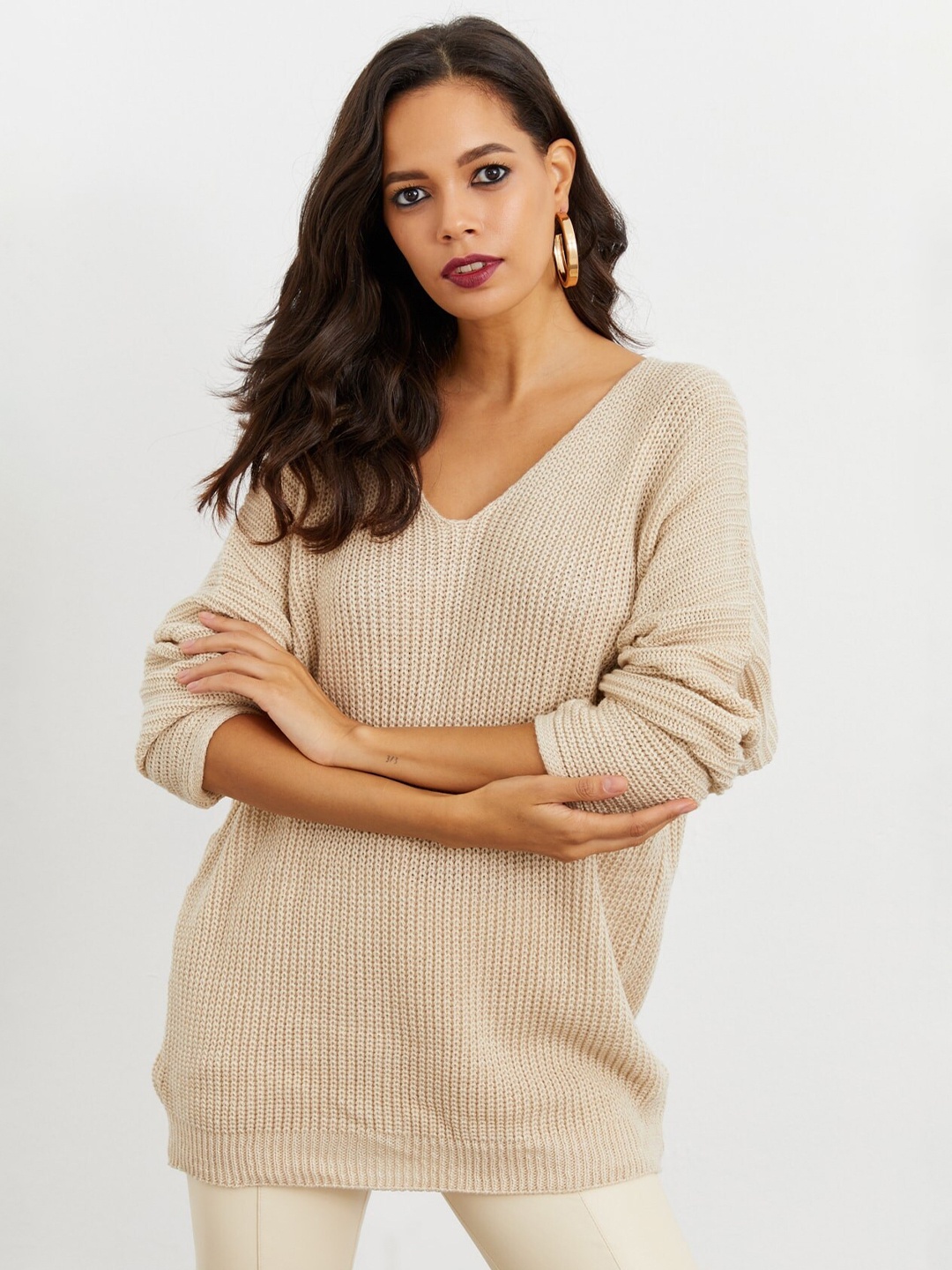 

Cool & Sexy V-Neck Cardigan, Beige