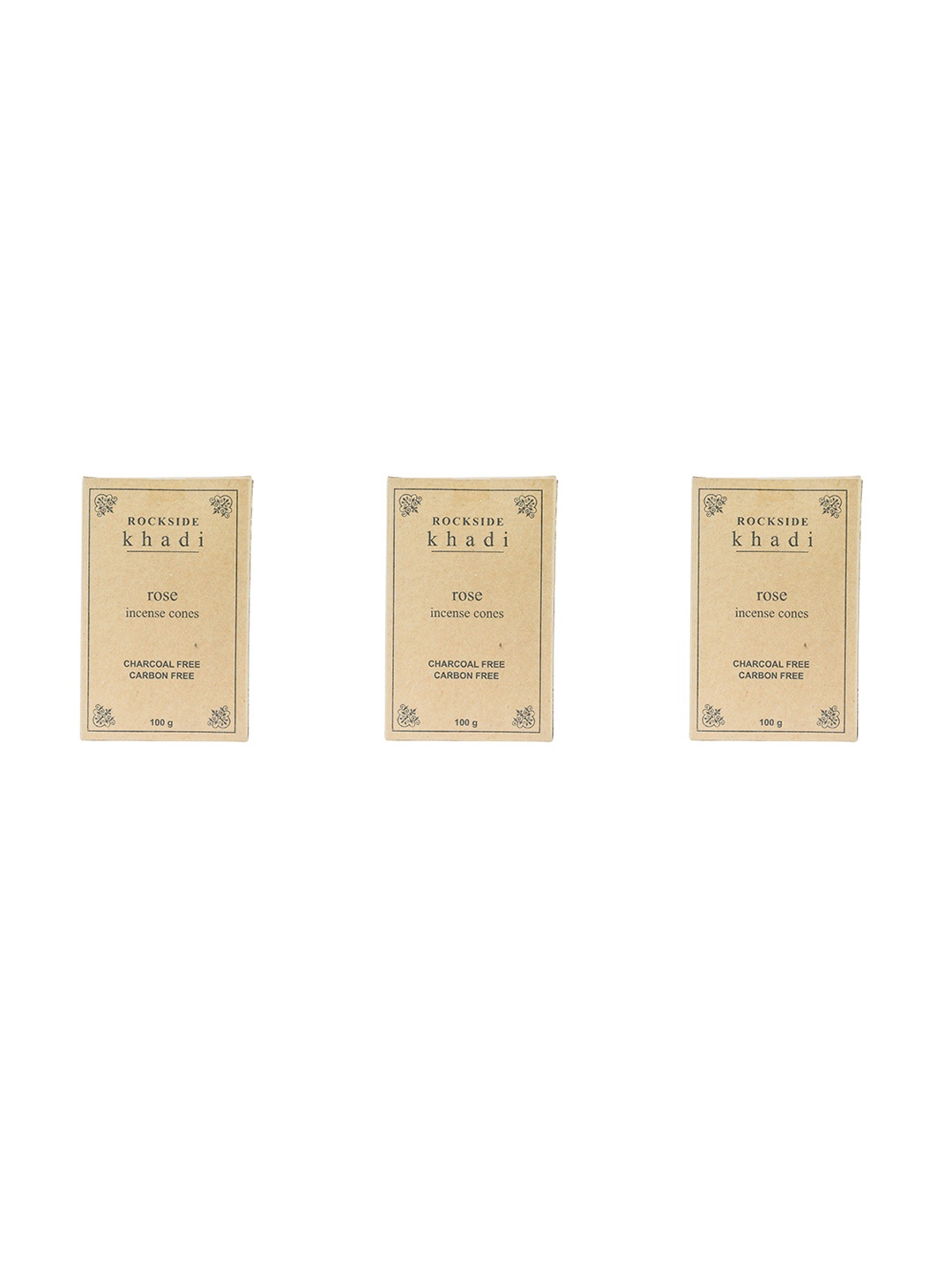 

ROCKSIDE KHADI 3-Pcs Incense Cone Rose, Brown