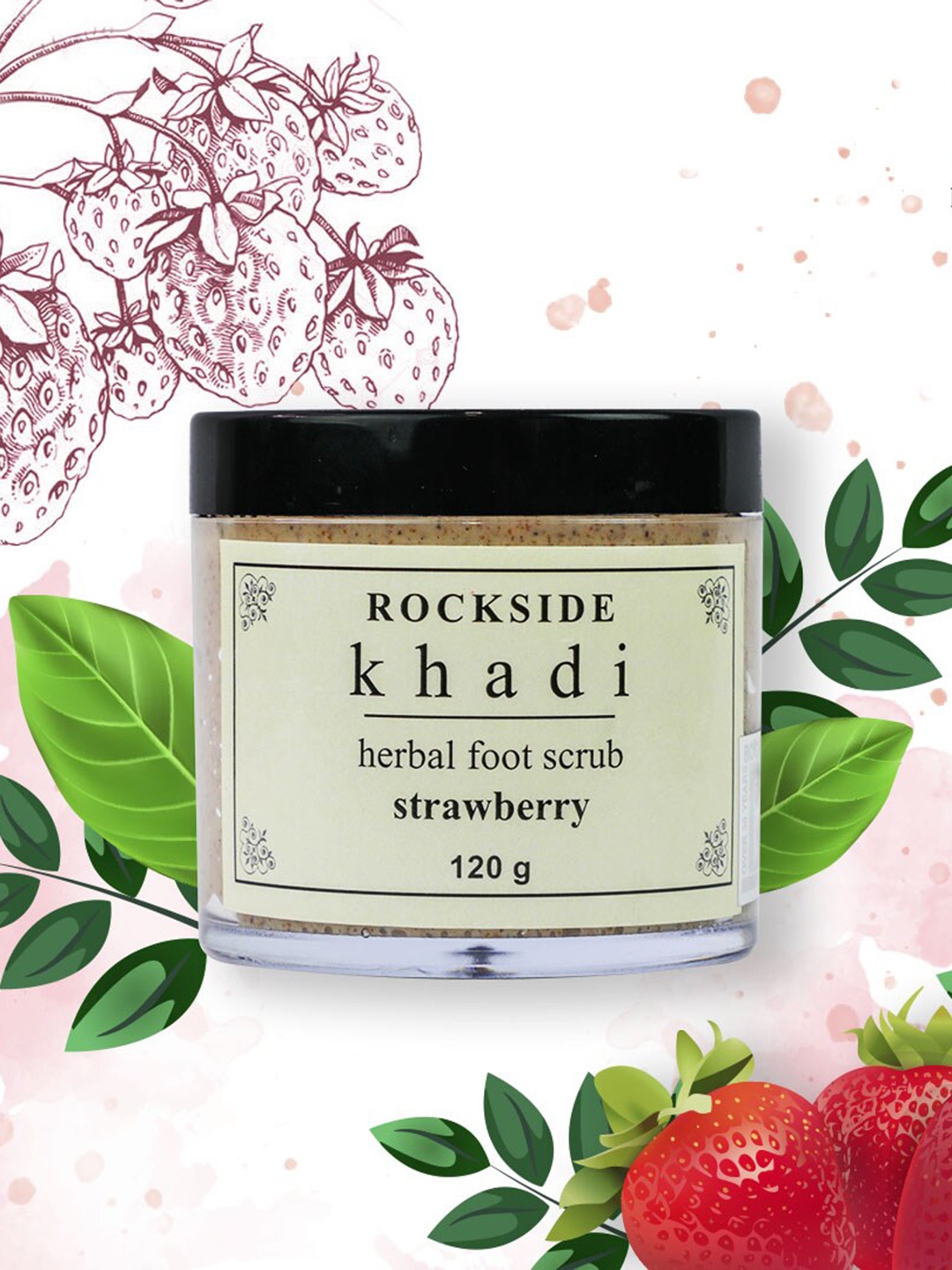 

ROCKSIDE KHADI Set of 2 Strawberry Herbal Foot Scrub - 120 g each, Brown