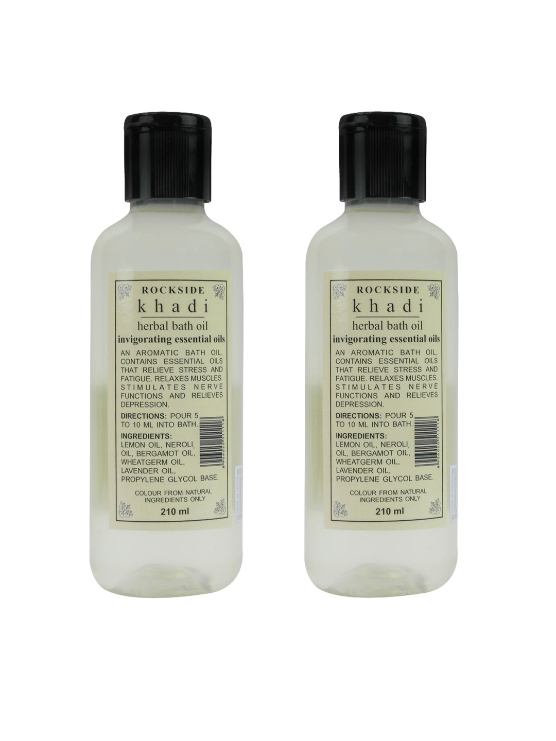 

ROCKSIDE KHADI Herbal Set Of 2 Bath Oil With Essential Oil - 210ml Each, Transparent