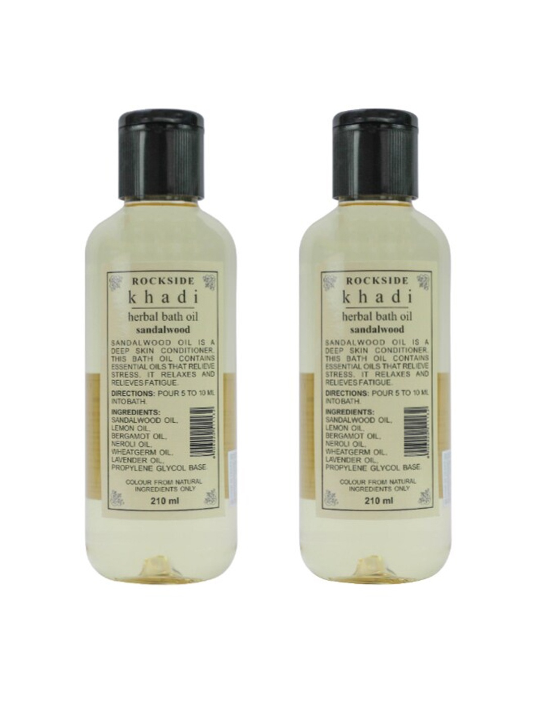 

ROCKSIDE KHADI 2-Pcs Herbal Bath Oil With Sandalwood - 210ml Each, Transparent