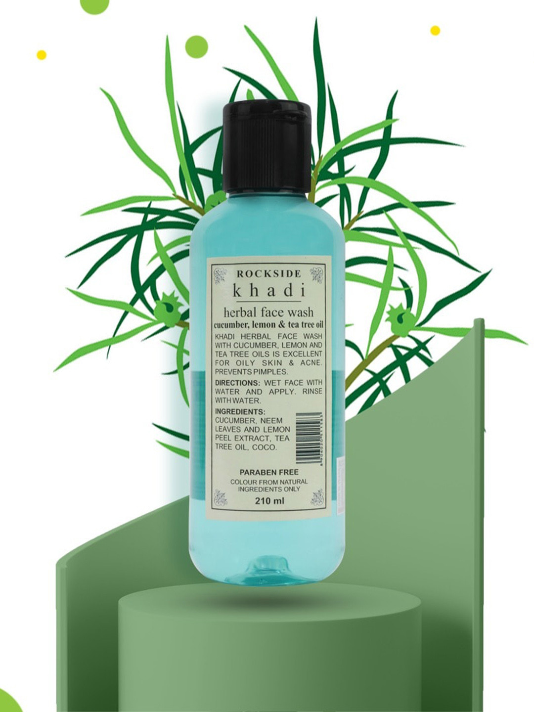 

ROCKSIDE KHADI 3-Pcs Herbal Face Wash With Cucumber - 210ml Each, Blue
