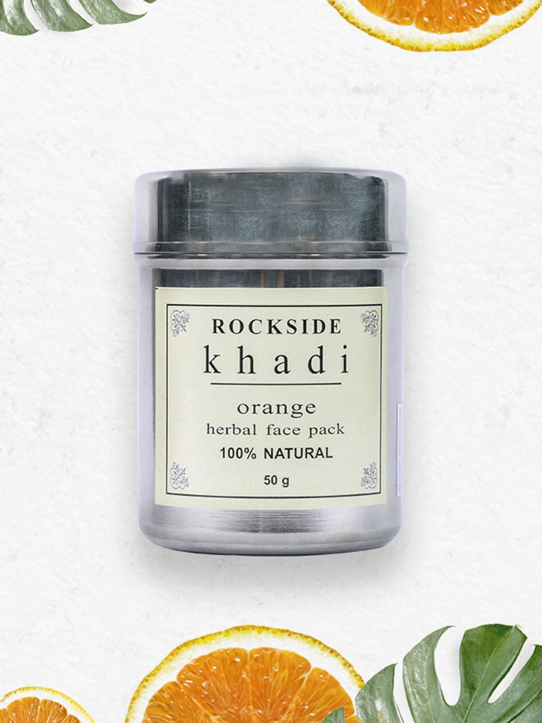 

ROCKSIDE KHADI 3-Pcs Orange Herbal Face Pack - 50g Each, Silver