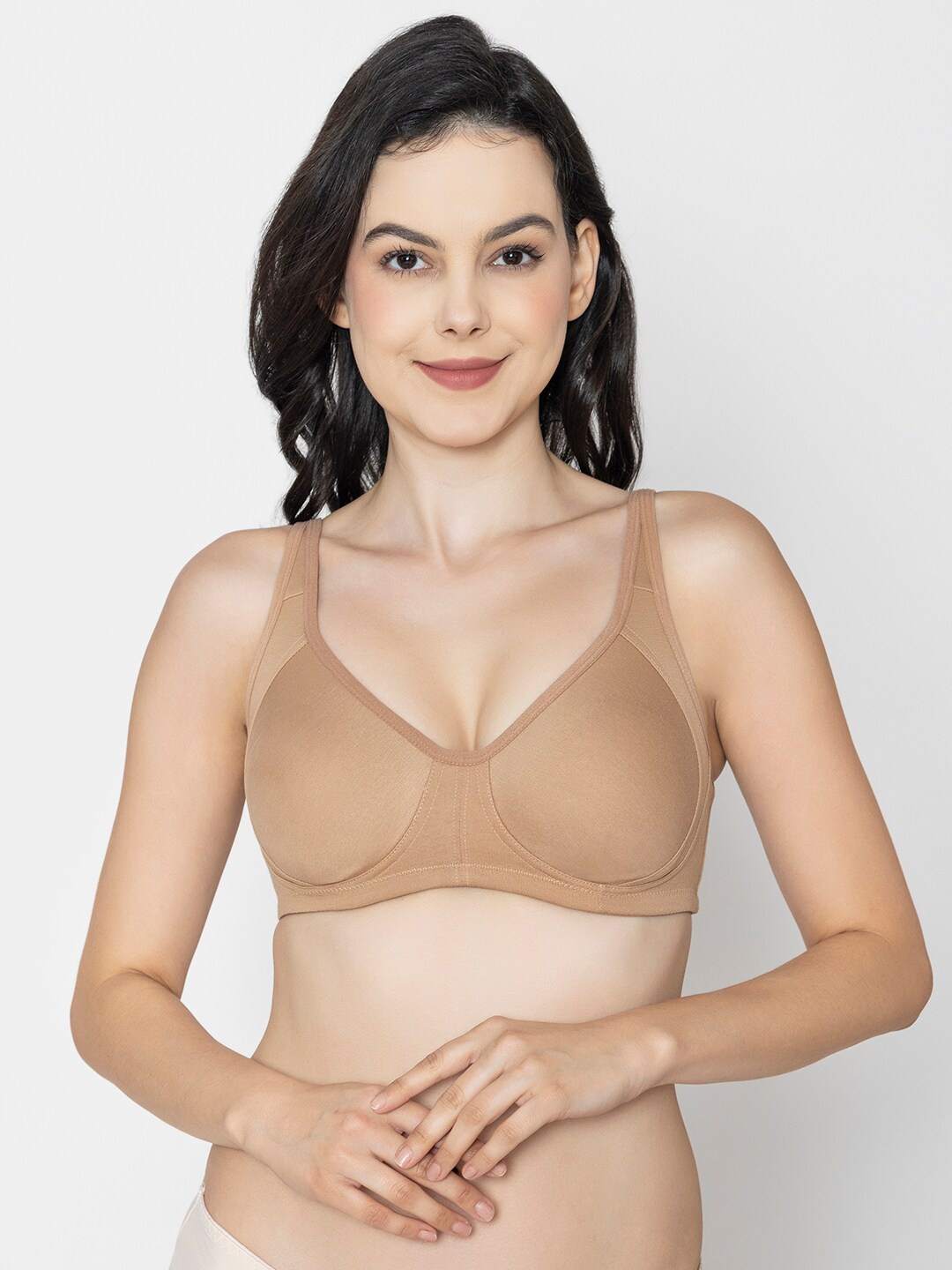 

B'ZAR Full Coverage Non-Padded Casual Contour All Day Comfort Bra, Nude