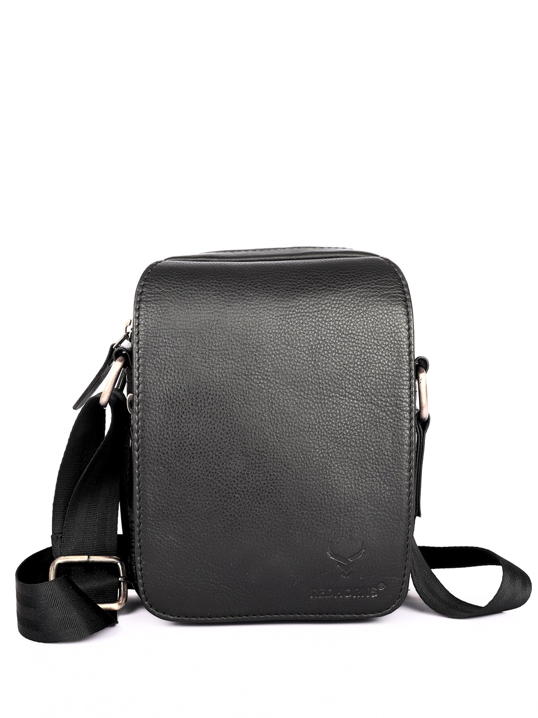 

REDHORNS Leather Oversized Bucket Handheld Bag with Tasselled, Black