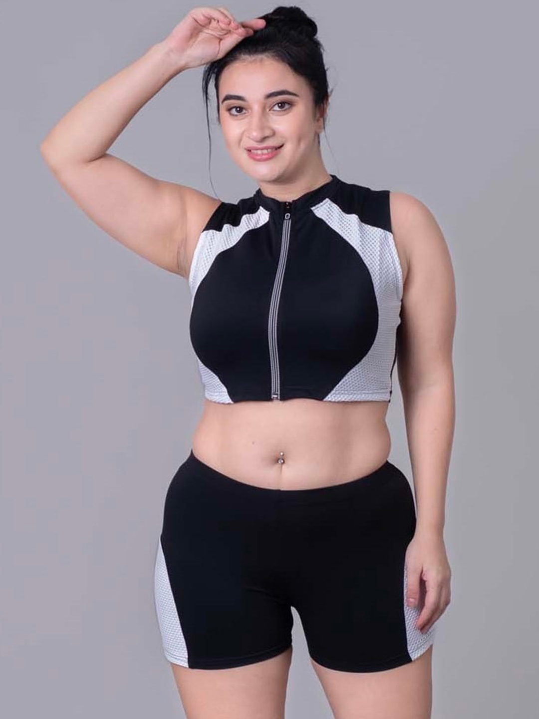 

Keepfit Colourblocked 2 Piece Swim Set, Black
