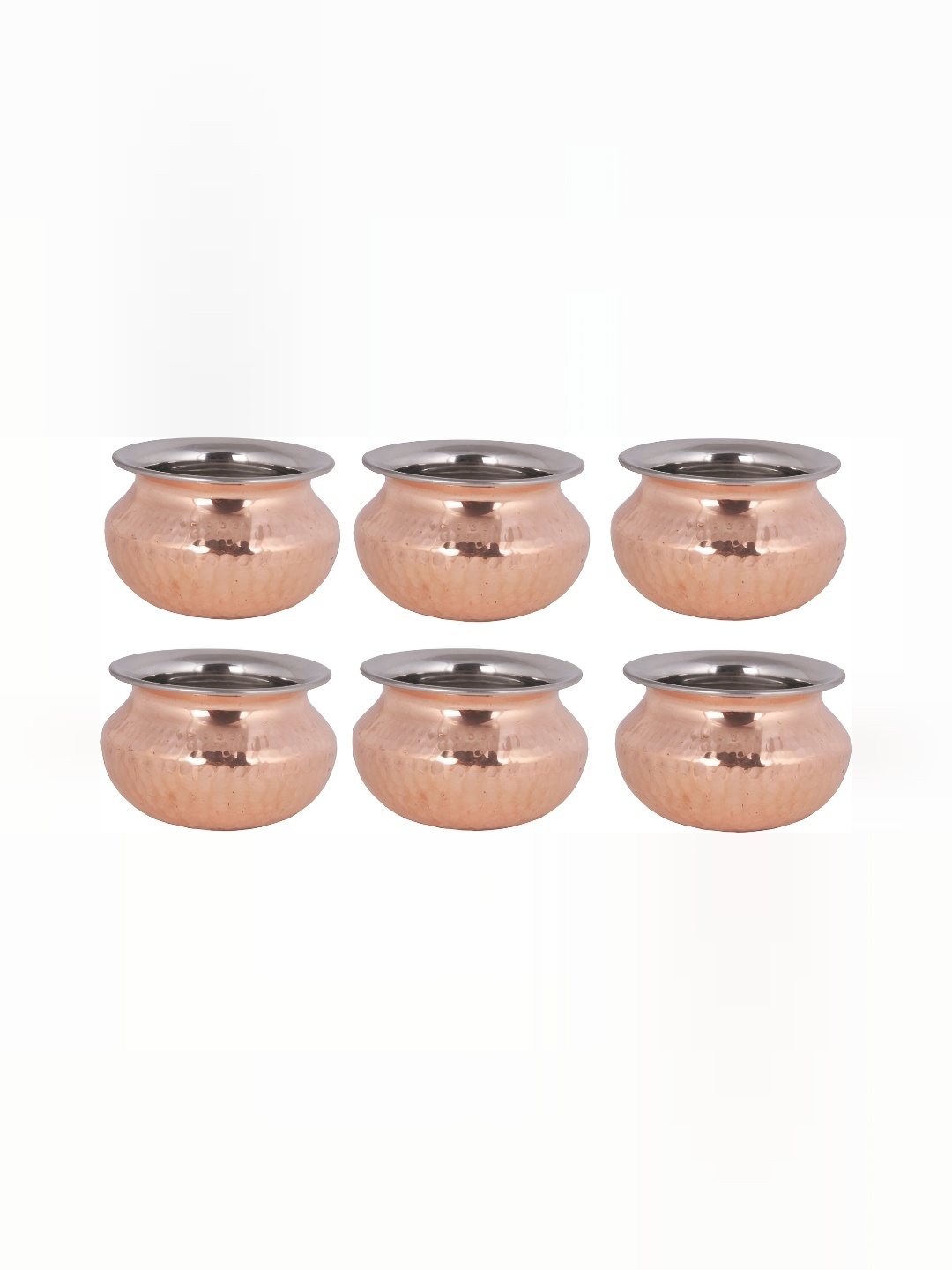 

Shivshakti Arts Brown 6 pieces Copper Cooking Handi 500ml