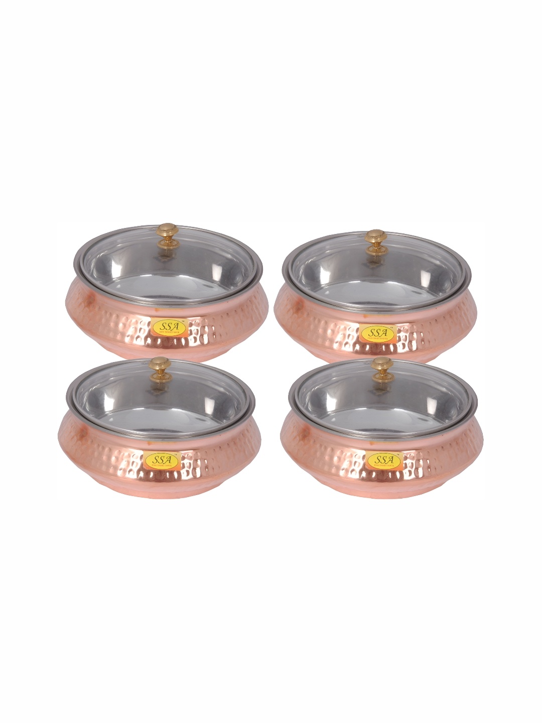 

Shivshakti Arts Copper-Toned 4 Pieces Steel Copper Handi