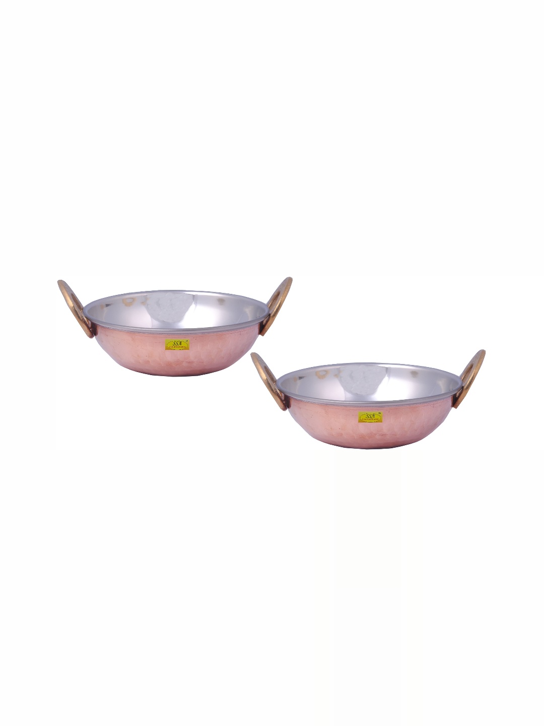 

Shivshakti Arts 2 Pieces Copper Kadai 150 ml Each