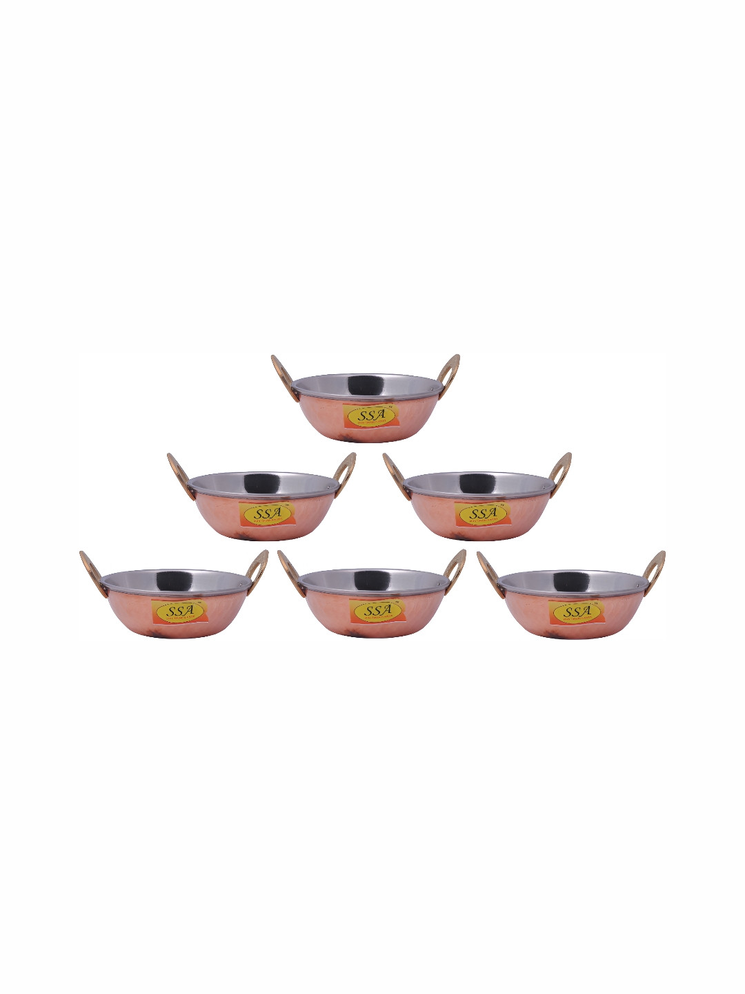 

Shivshakti Arts Brown 6 Pcs Copper Kadai