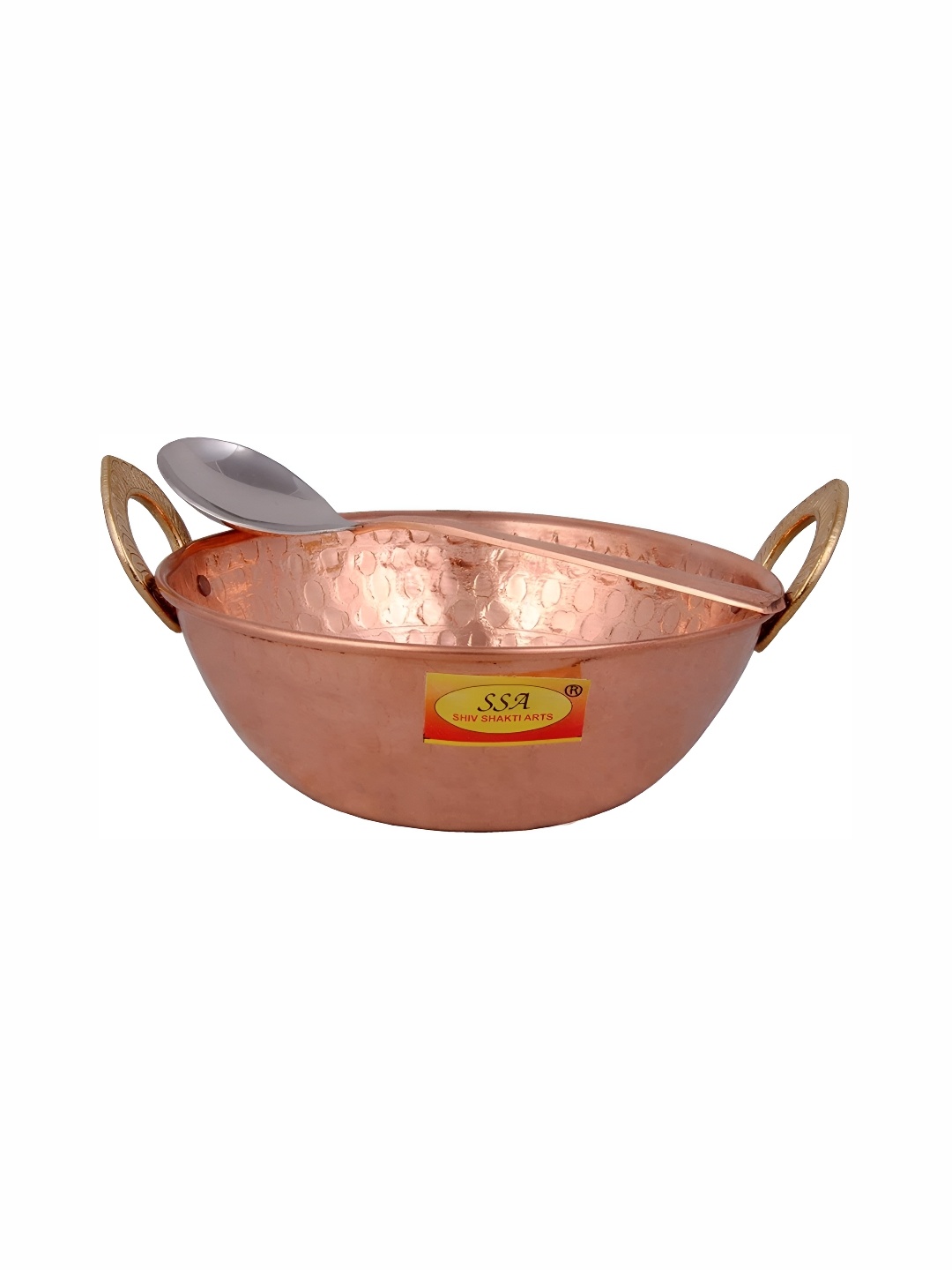 

Shivshakti Arts Brown Copper2 Pcs Khdai With Serving Spoon