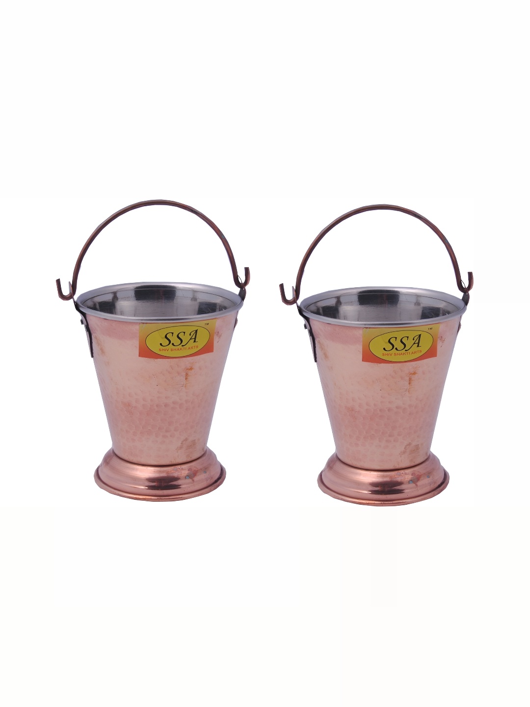 

Shivshakti Arts 2 Pieces Copper Bucket With Handle