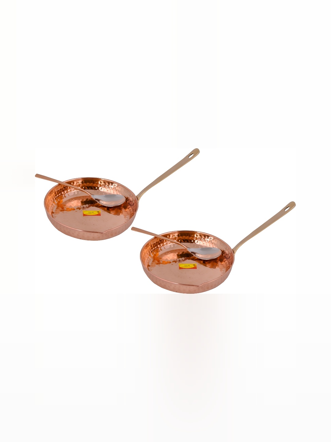 

Shivshakti Arts 2 Pieces Copper Fry Pan With Serving Spoon 1 L Each