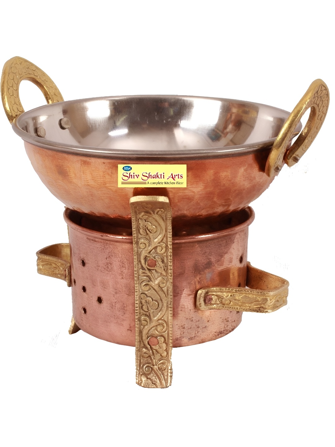 

Shivshakti Arts Brown 3 Pieces Copper Cookware Set