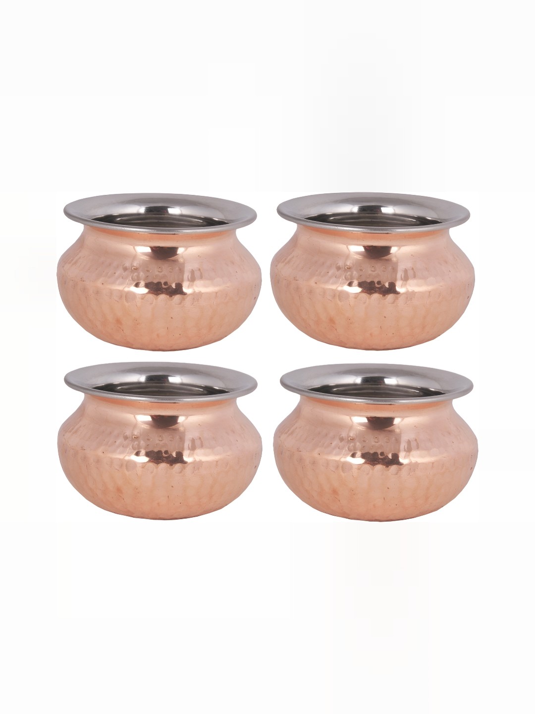 

Shivshakti Arts Brown 4 Pieces Copper Cooking Handi